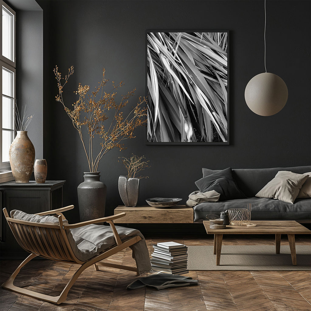 black-and-white-flax-wall-art