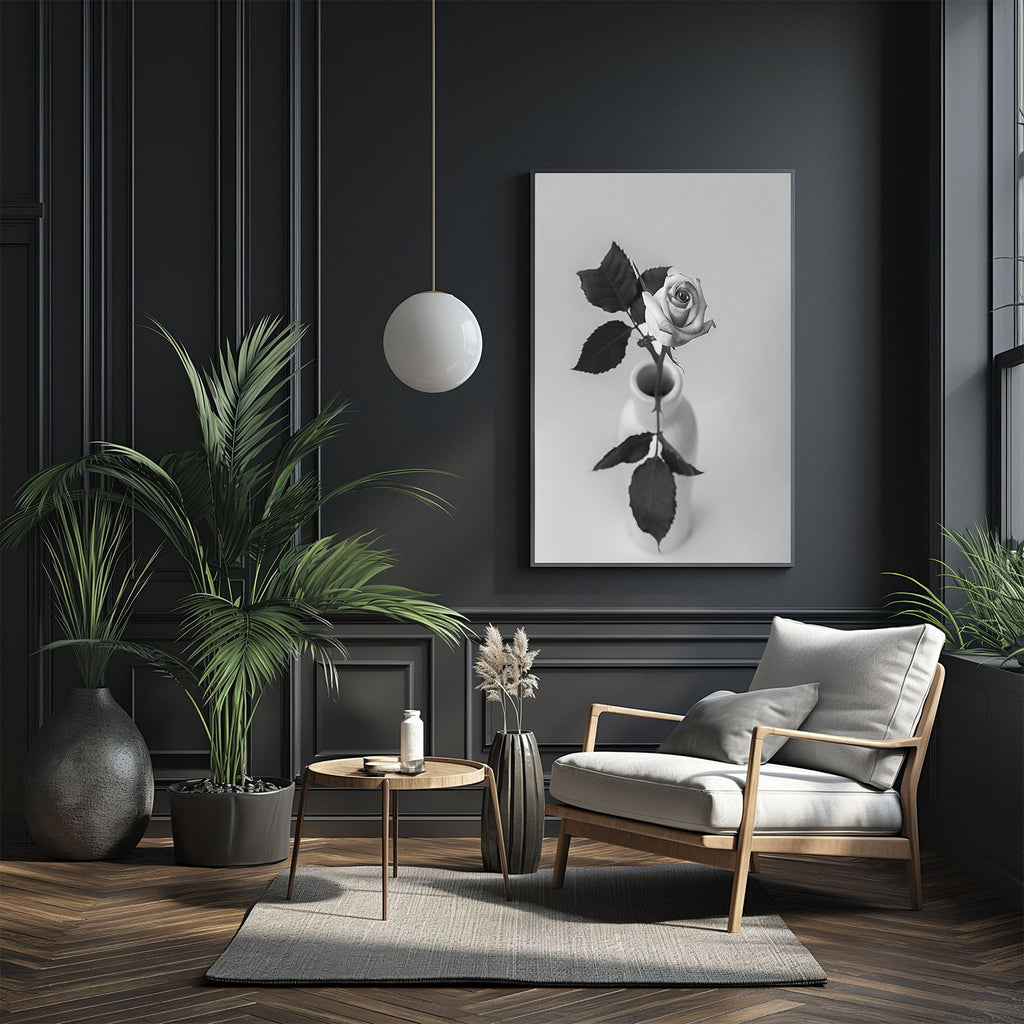 black-and-white-rose-bud-wall-art