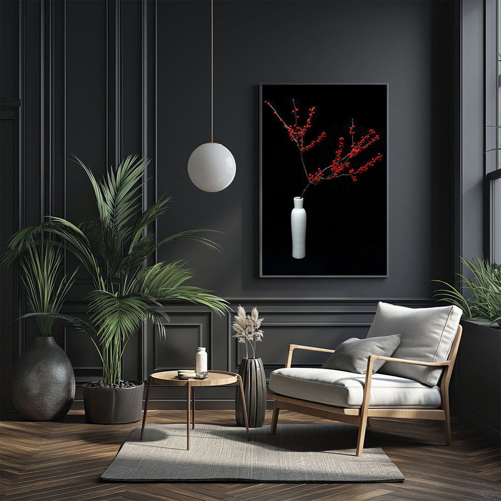 red-berry-wall-print