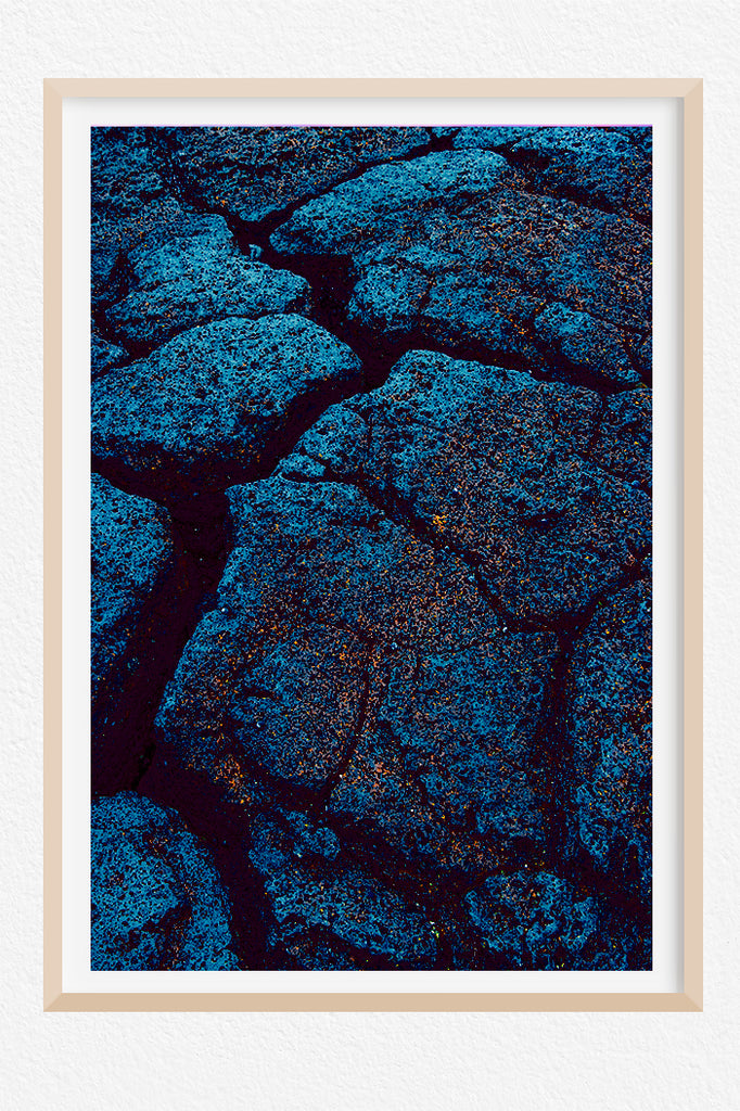 Blue Abstract Rock Framed Art Print