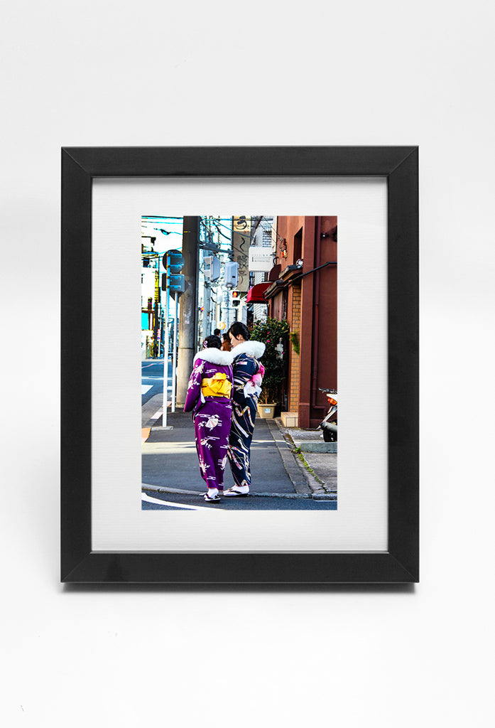 Love Purple Kimono Print Framed with Mat