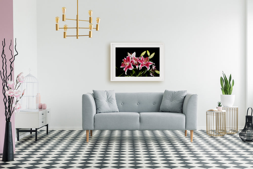 Pink Tiger Lily Flower Wall Art