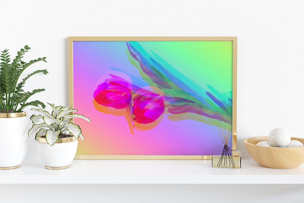 Rainbow Tulip Framed Wall Art